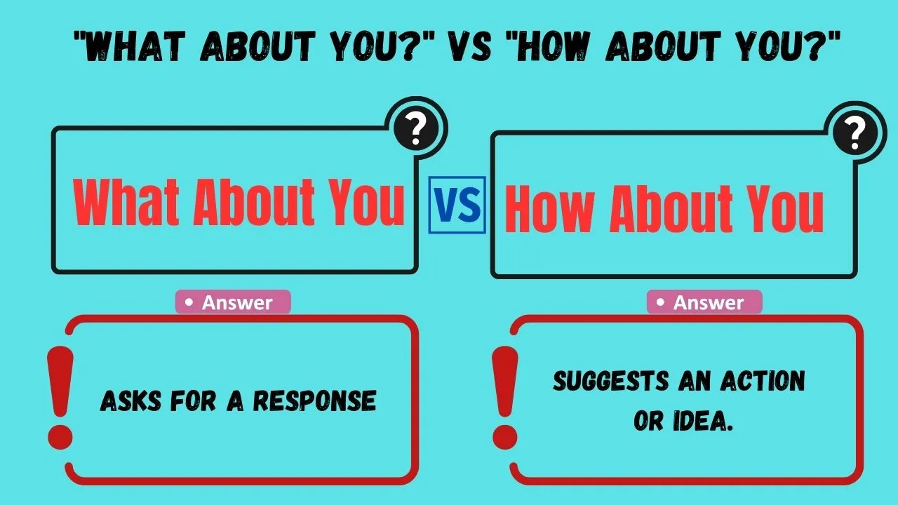 "What About You?" vs "How About You?"